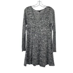 express grey sweater dress Boho Pink Gianna Charcoal Grey Wrap Sweater Dress - Dolman Sleeve Surplice Bodice